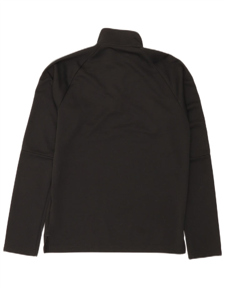 Adidas Herre Climalite Pullover med lynlås-hals Træningsdragt Top Lille sort polyester