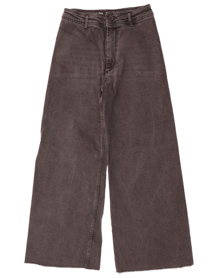 Zara Dame Jeans med brede ben EU 40 Medium W30 L29 Sort