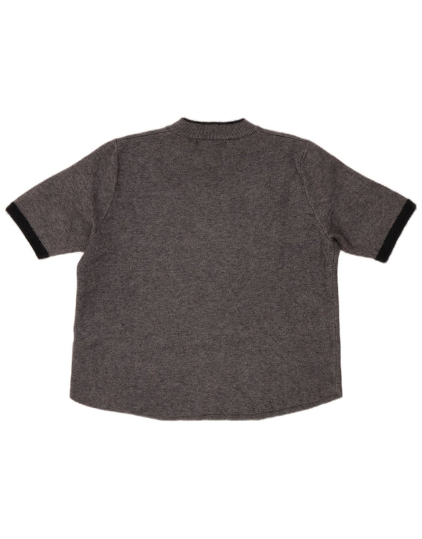 Zara Womens Crop Kortærmet Turtle Neck Jumper Sweater UK 10 Small Grey