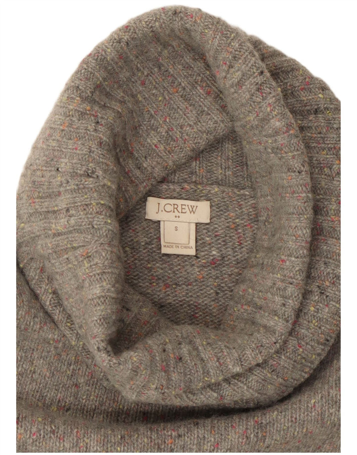 J. CREW Dametrøjetrøje med rullehals UK 10, lille grå flækket