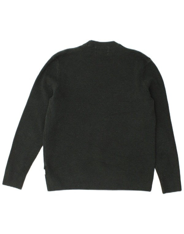 Marks & Spencer Womens Crew Neck Jumper Sweater UK 14 Medium Green