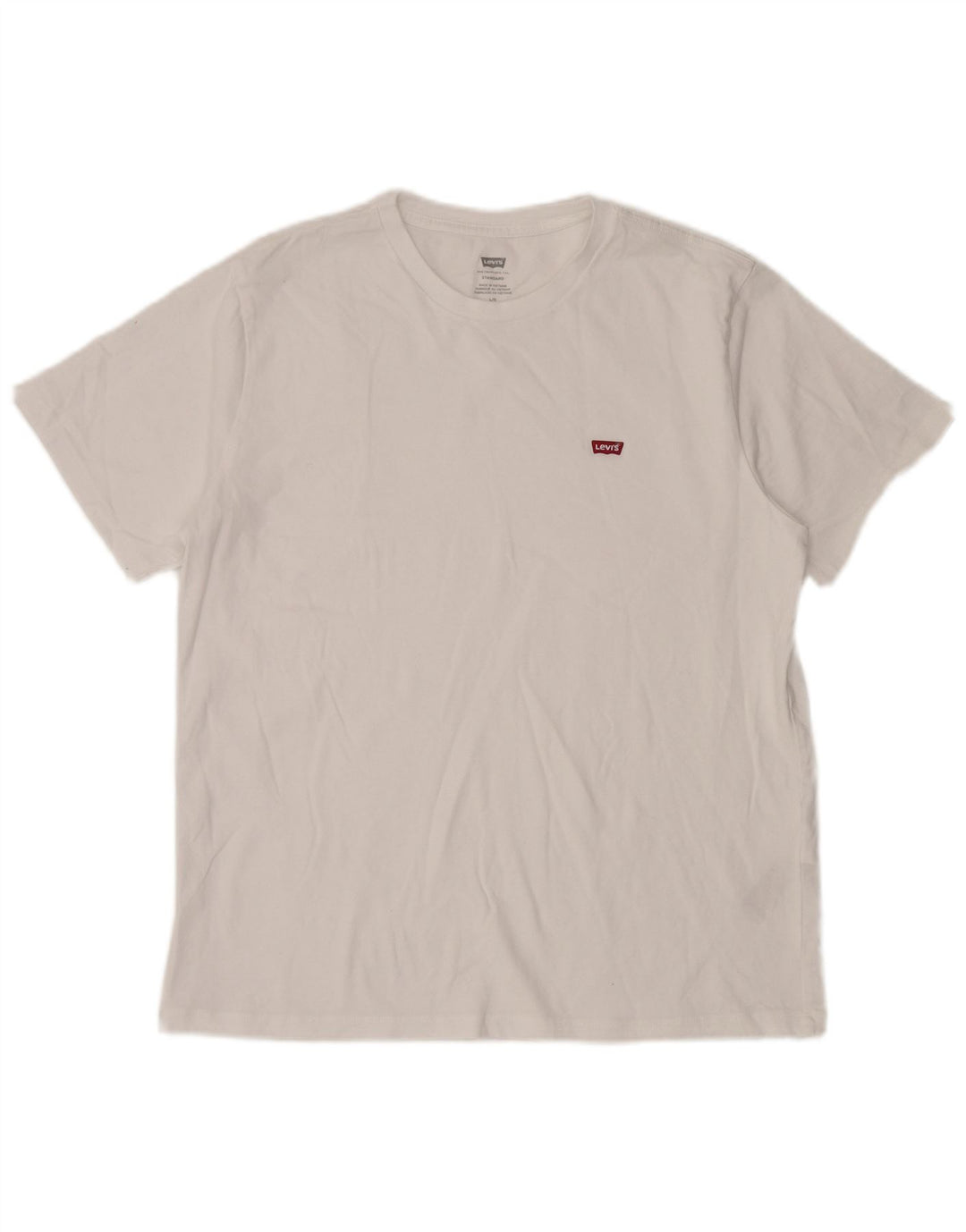 Levi's Herre Standard T-Shirt Top Stor Hvid Bomuld