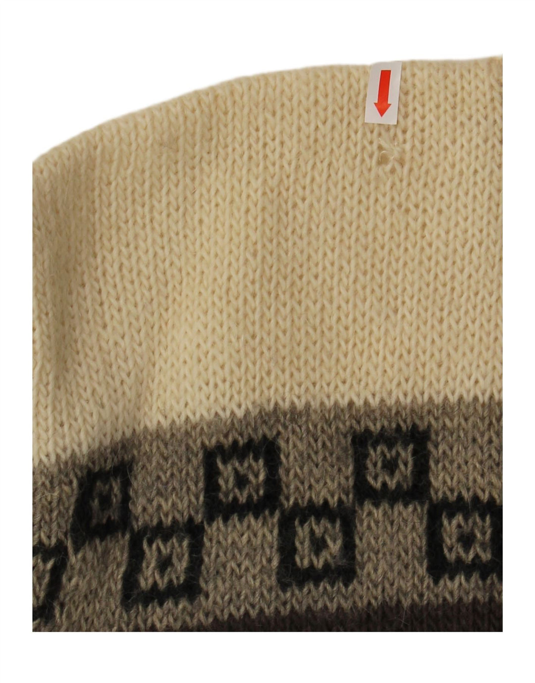 VINTAGE Herre sweater med rund hals XL Brun Geometrisk