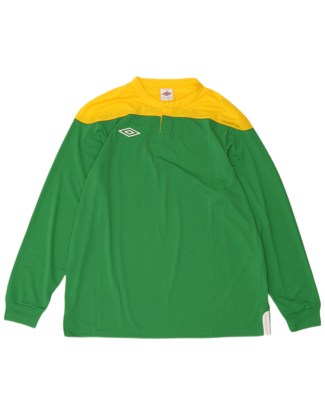 UMBRO Mens Top Long Sleeve XL Green Colourblock Polyester