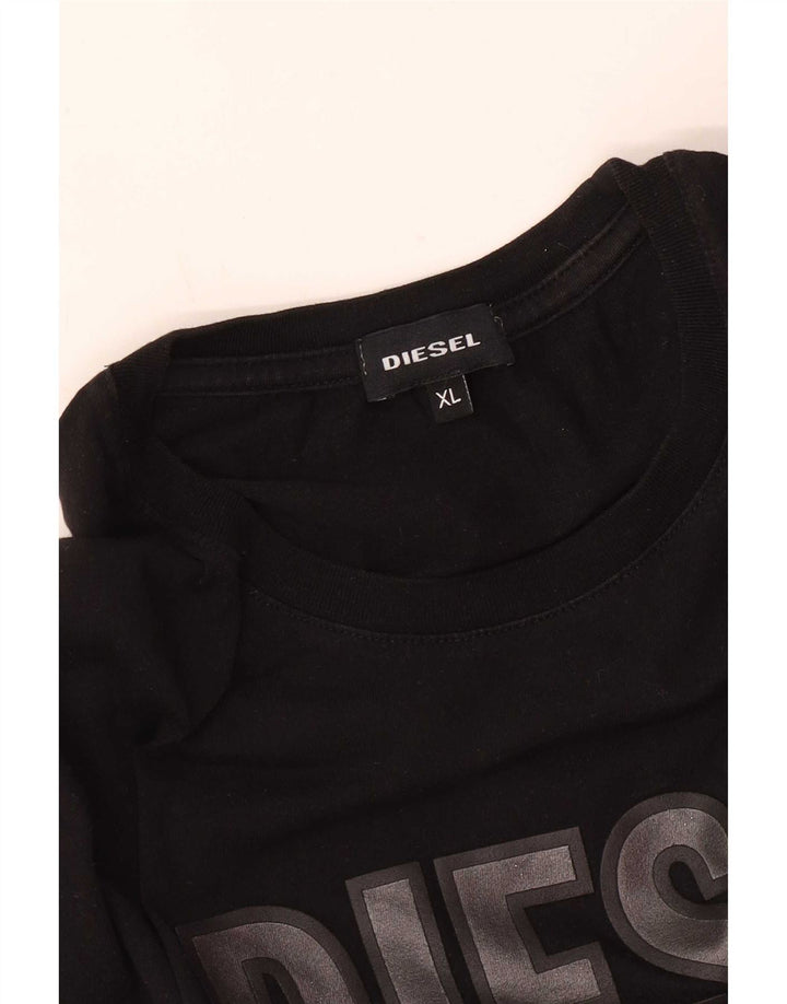 Diesel Herre Grafisk T-Shirt Top XL Sort