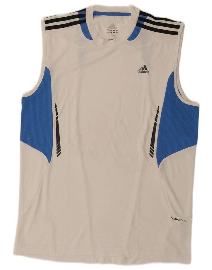 Adidas Herre Climacool Vest Top Medium White Colourblock Polyester