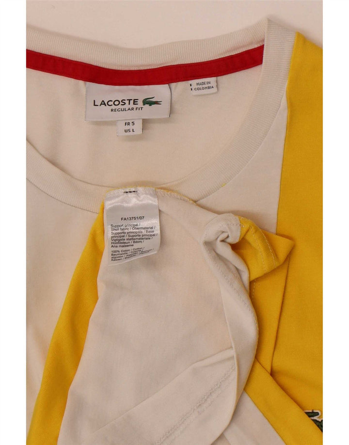 Lacoste Herre Grafisk T-Shirt Top Størrelse 5 Stor Flerfarvet Colourblock
