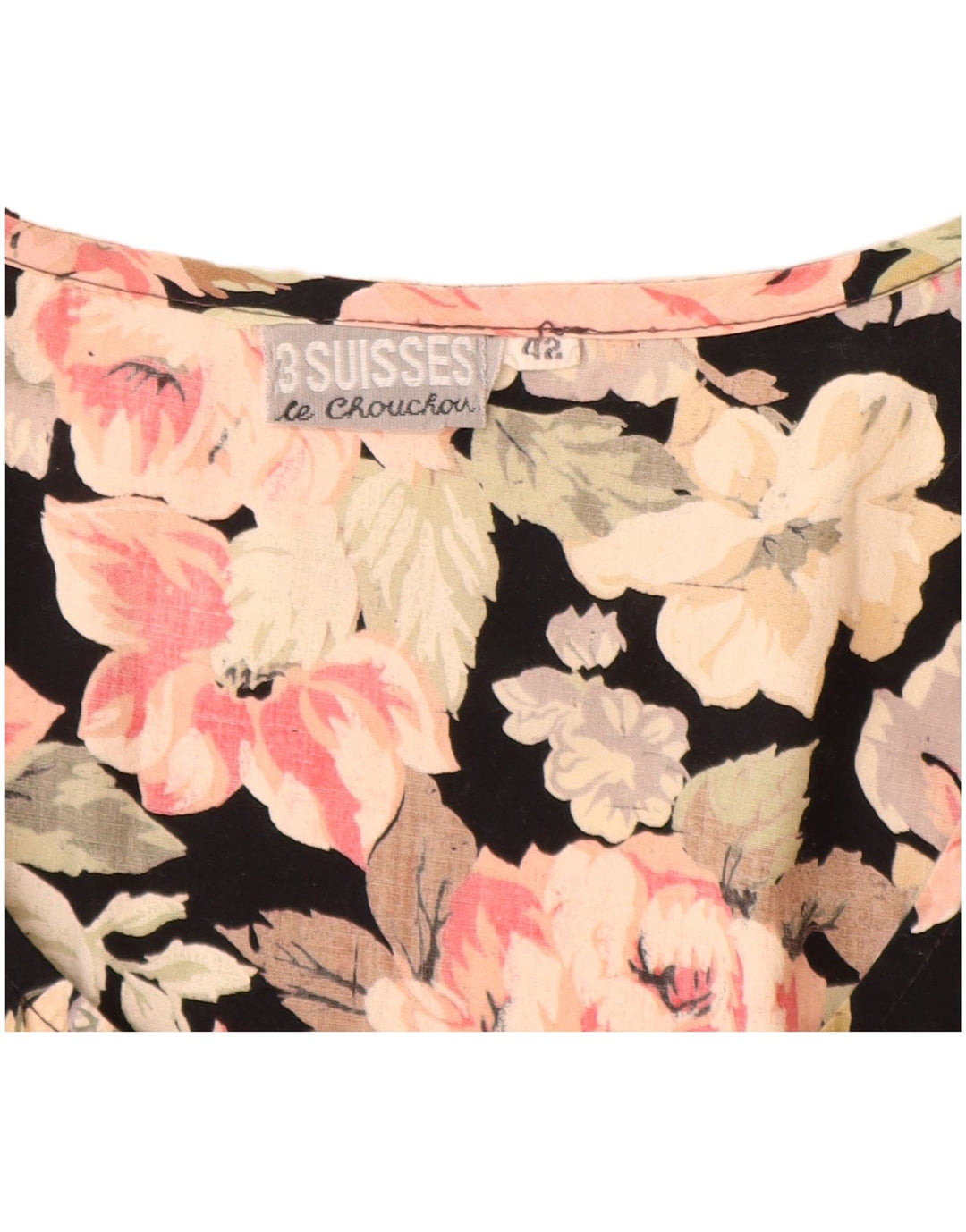 Vintage Dame Ærmeløs Playsuit IT 42 Medium Black Floral
