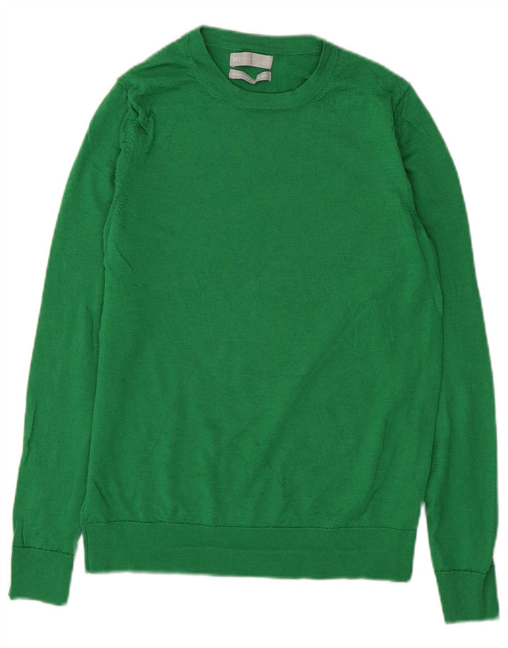 Marks & Spencer Dame Boat Neck Jumper Sweater UK 12 Medium Green