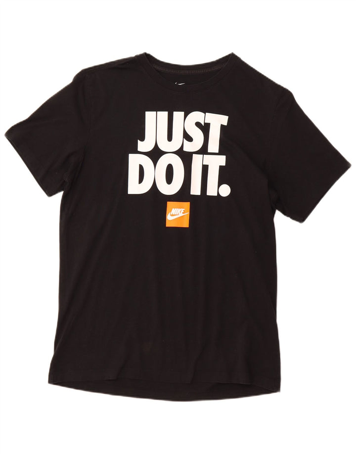 NIKE Grafisk T-shirt top til mænd Stor sort bomuld