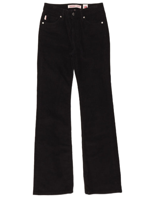 Superdry Bootcut fløjlsbukser til kvinder W28 L33 sort bomuld