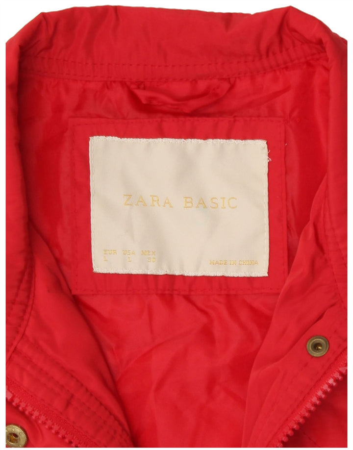 Zara Dame Quilted Gilet UK 14 Large Red
