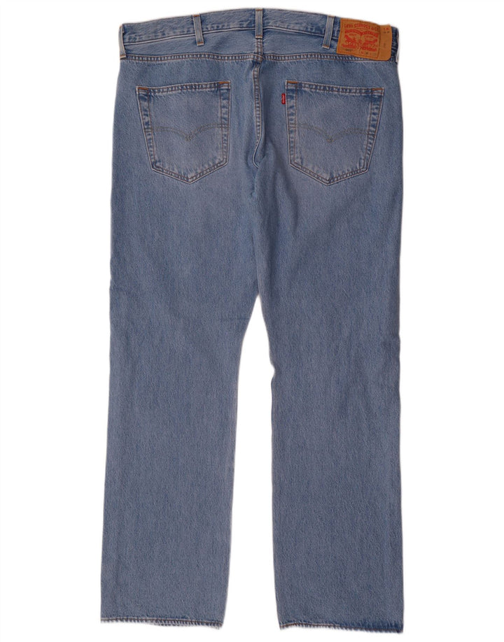 Levi's Herre 501 Distressed Straight Jeans W38 L32 Blå Bomuld