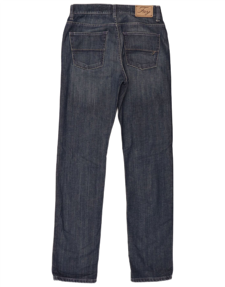 Fay Mens Slim Jeans W34 L33 Blå Bomuld