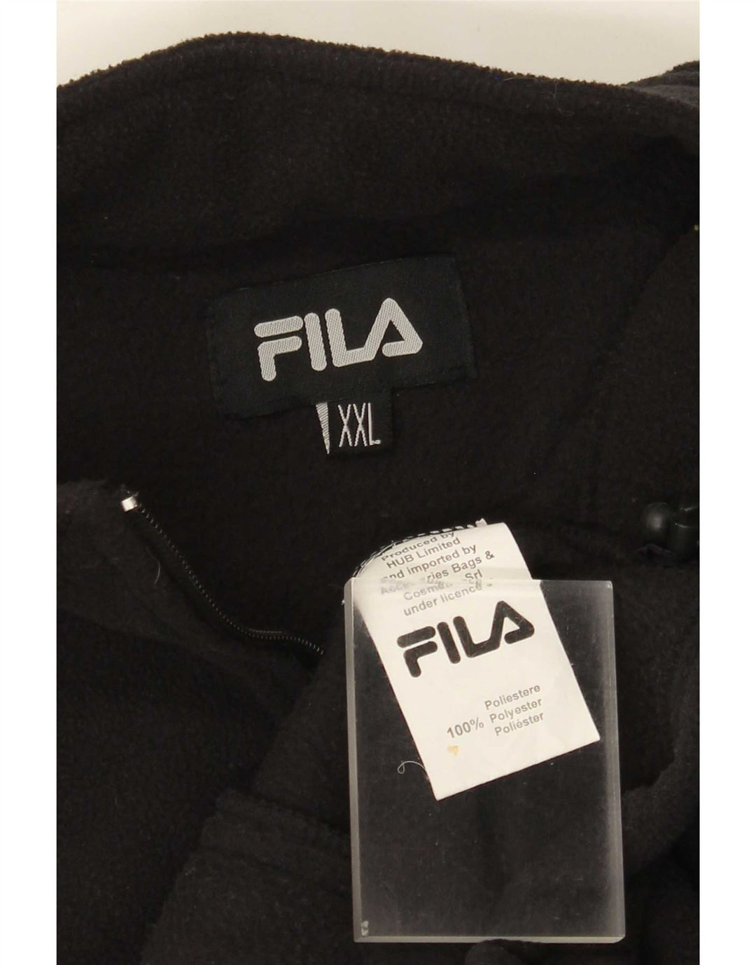 Fila Herre Liner Fleece Jakke UK 44 2XL Sort Polyester