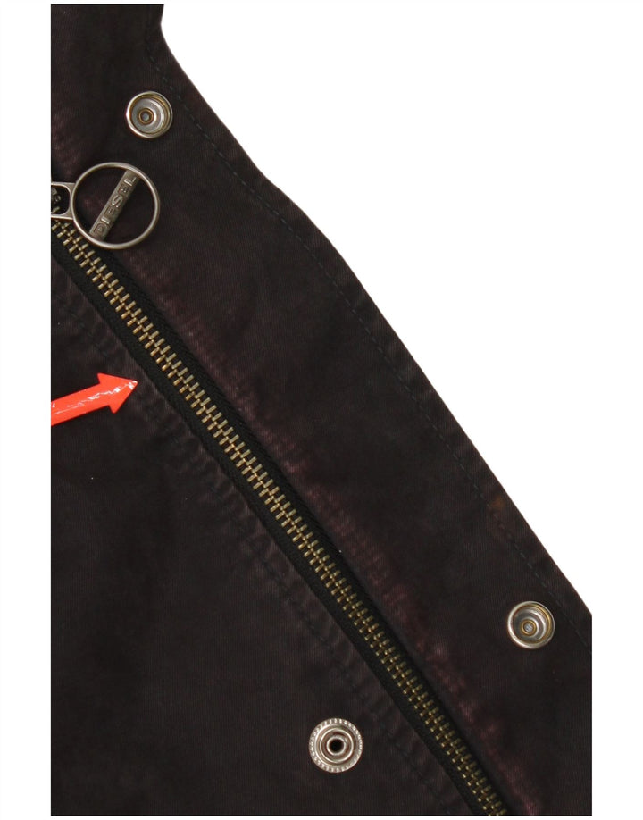 Diesel Dame Utility Jacket UK 18 XL Sort Bomuld