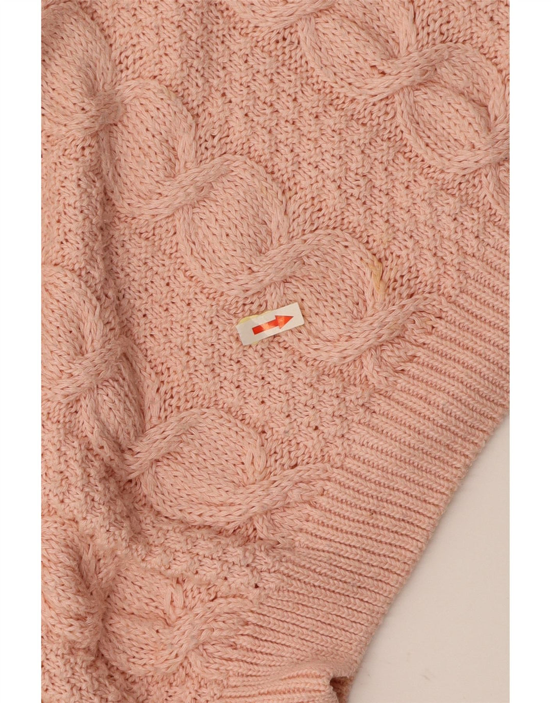 VINTAGE Dame V-hals sweater UK 16 Stor Pink Akryl