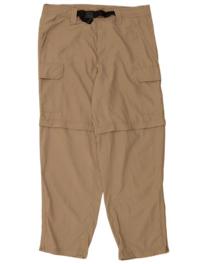 EDDIE BAUER Straight Cargo Bukser til mænd W34 L30 Beige Nylon