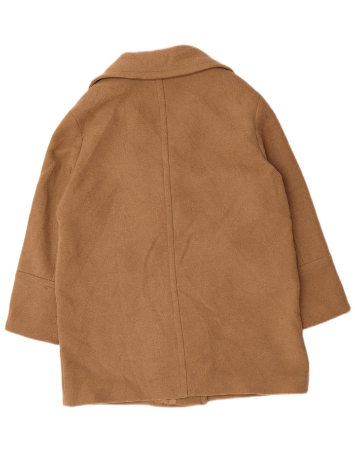 Marks & Spencer Dame Oversized Pea Coat UK 14 Stor Beige Uld