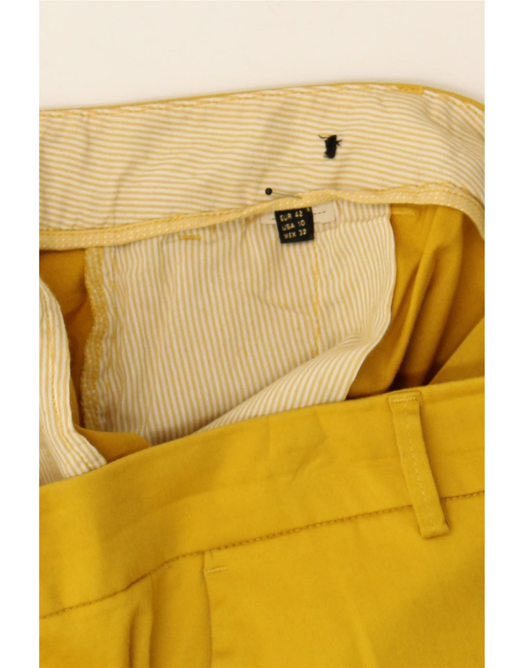 MASSIMO DUTTI Womens Slim Cropped Trousers EU 42 Large W34 L26 Yellow Vintage Massimo Dutti and Second-Hand Massimo Dutti from Messina Hembry 