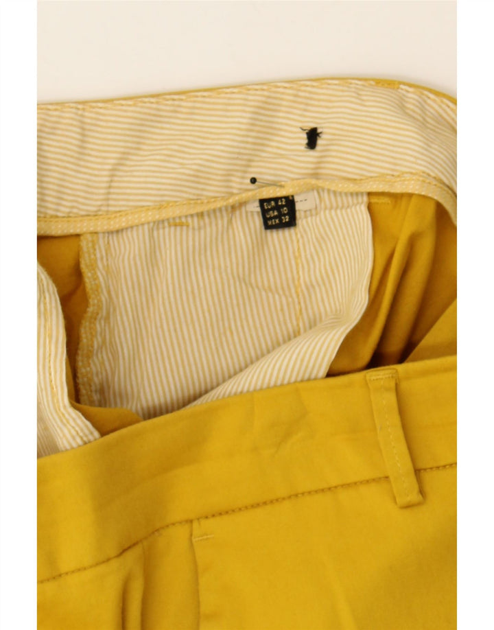 MASSIMO DUTTI Womens Slim Cropped Trousers EU 42 Large W34 L26 Yellow Vintage Massimo Dutti and Second-Hand Massimo Dutti from Messina Hembry 