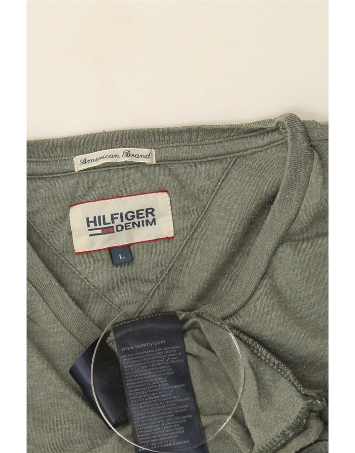 Tommy Hilfiger Herre Top Langærmet Stor Grå Flecked Bomuld