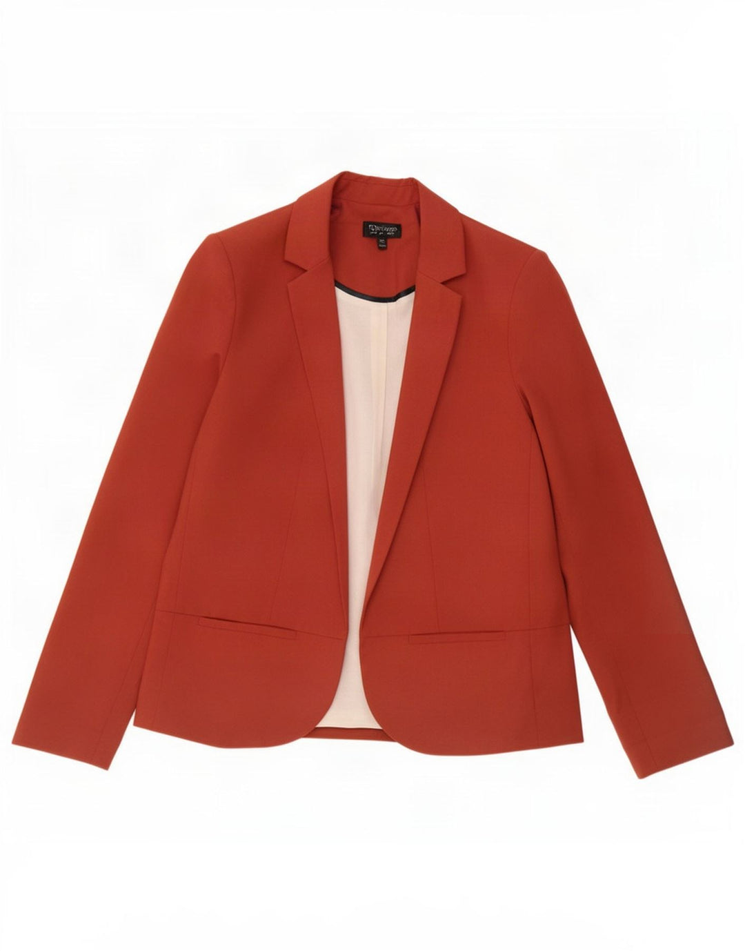 Topshop Dame Oversized Open Blazer Jacket UK 10 Small Red Polyester