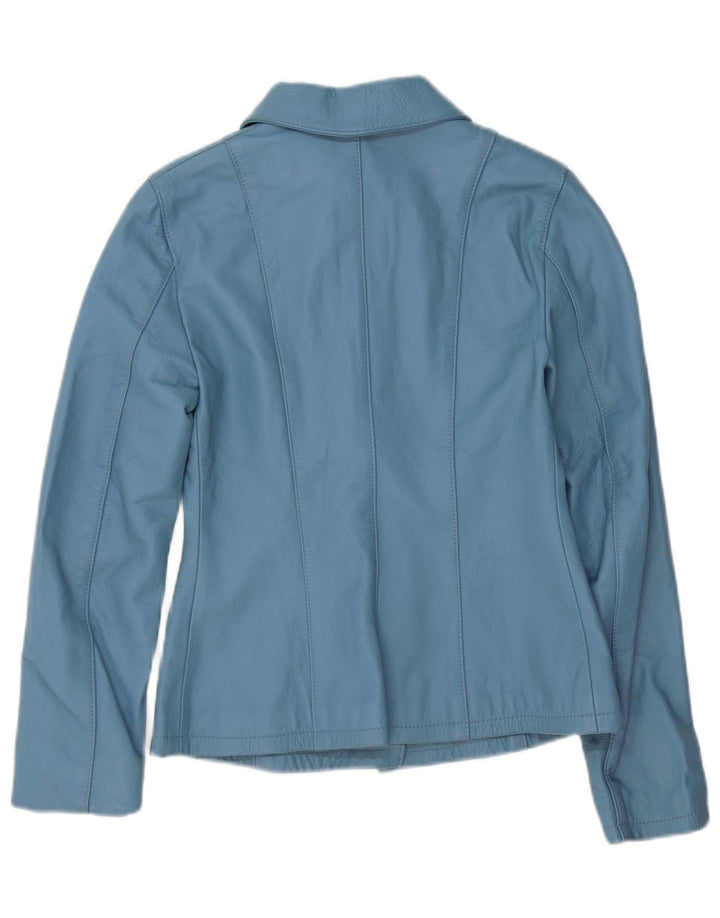 Vintage læderskjorte til kvinder IT 42 Medium Blue