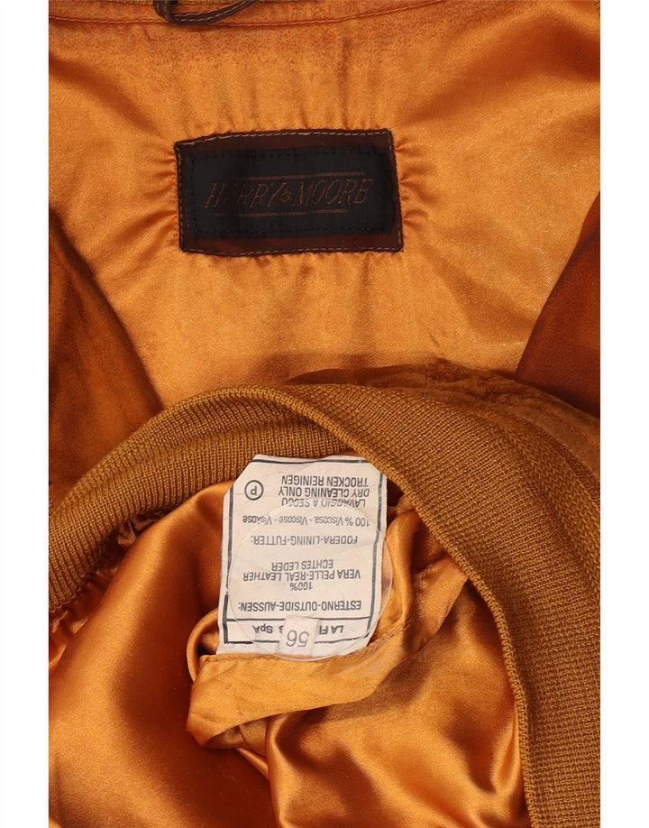 Harry&Moore Herre Ruskind Bomberjakke EU 56 3XL Beige Læder