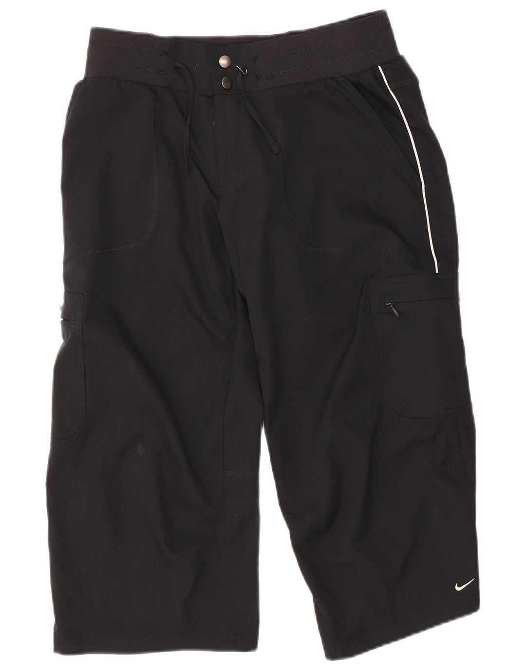 Nike Dame Capri Cargo Bukser UK 8 Small W28 L20 Sort Polyester