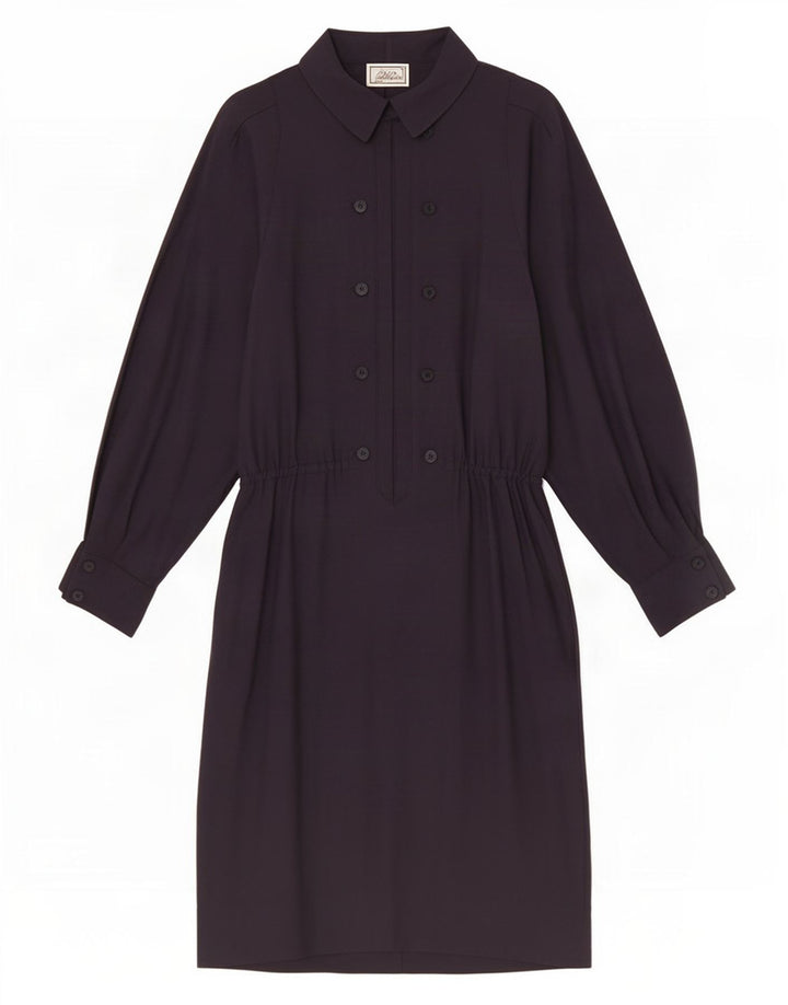 Luisa Spagnoli Dame A-Line Kjole IT 44 Medium Marineblå Uld