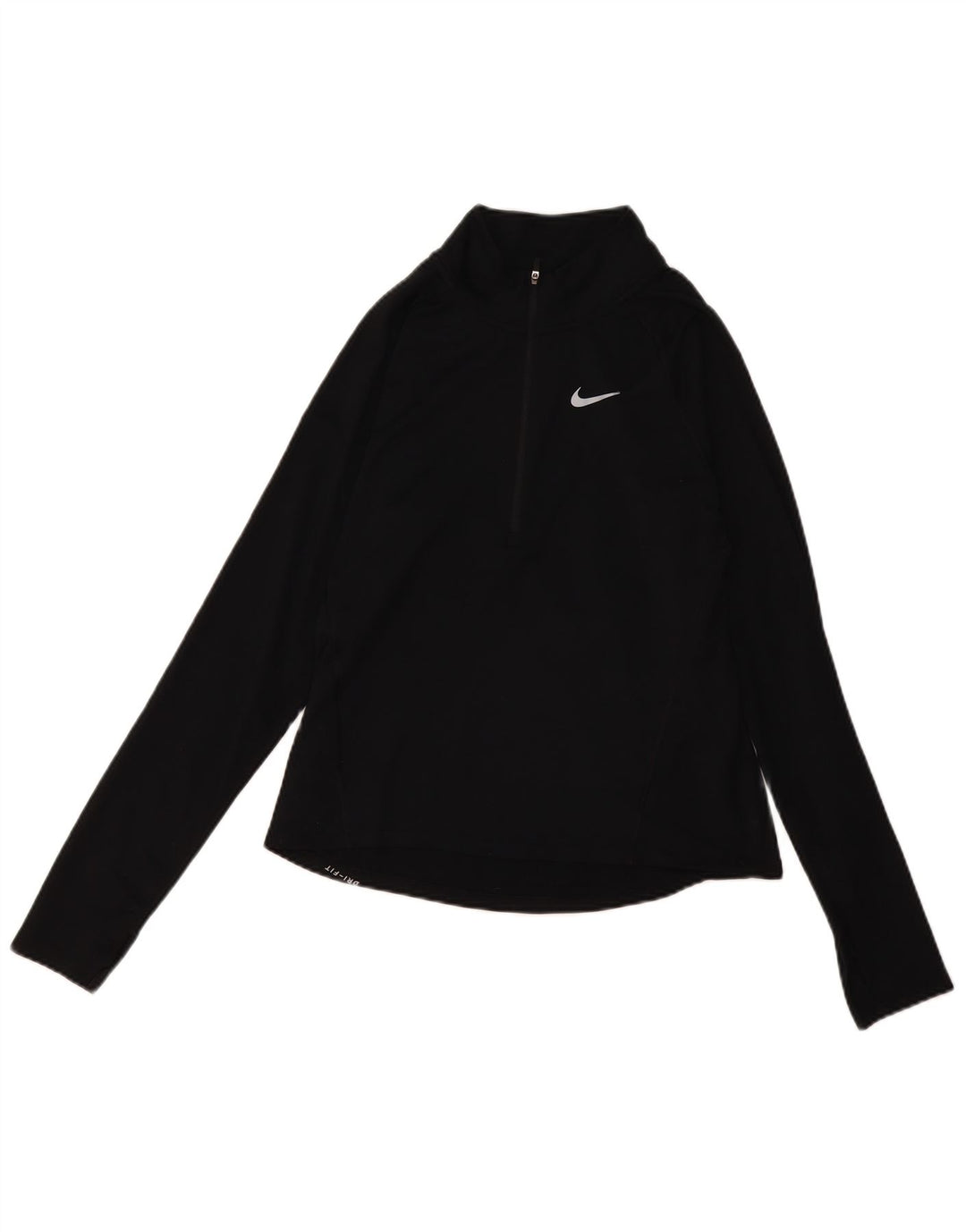 Nike Dame Dri Fit Pullover med lynlås-hals Træningsdragt Top UK 10 Lille Sort
