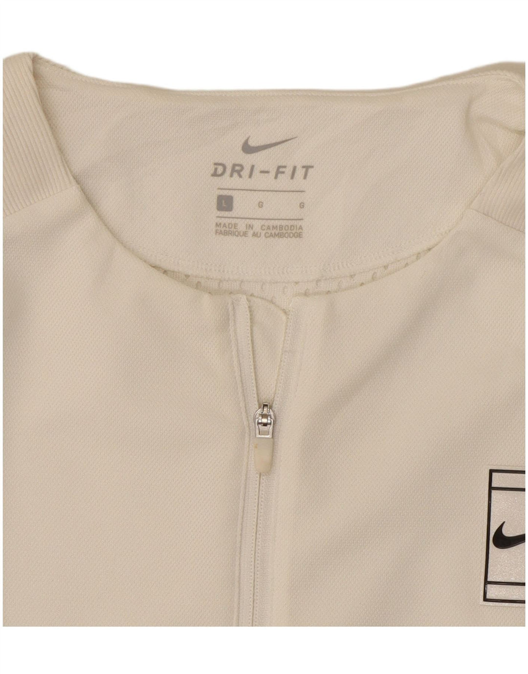 Nike Dame Dri Fit Crop Træningsdragt Topjakke UK 16 Stor hvid polyester