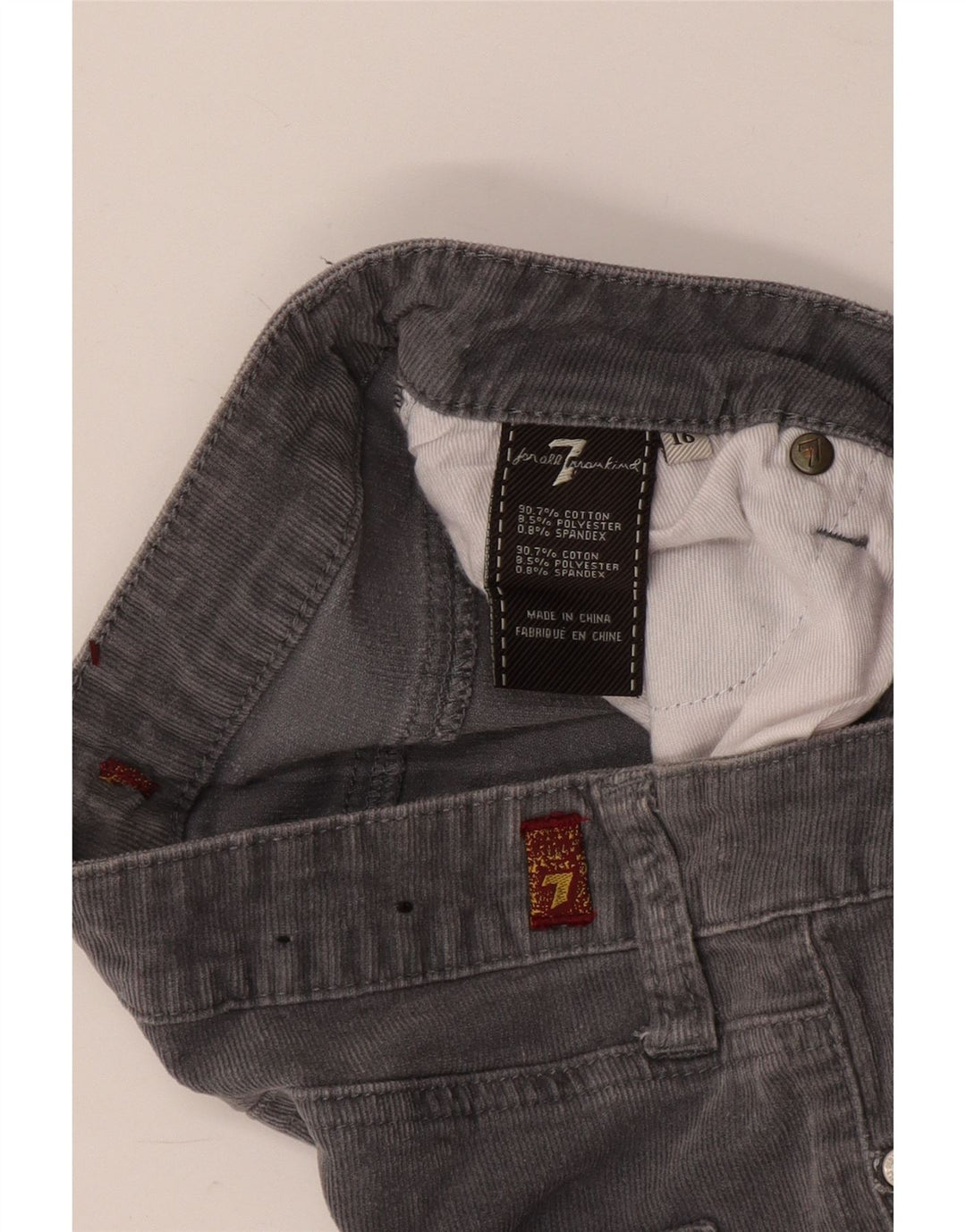 7 TIL ALLE MENNESKER Drenge Lige fløjlsbukser 15-16 år W32 L29 Grå