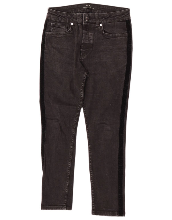 Zara Herre Cropped Jeans EU 38 Small W30 L24 Black Colourblock
