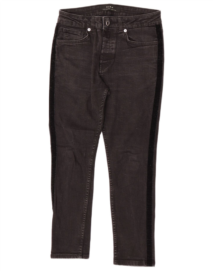 Zara Herre Cropped Jeans EU 38 Small W30 L24 Black Colourblock