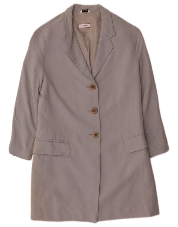 Max & Co. Dame Longline 3-knaps blazerjakke UK 10 Small Grey Viscose