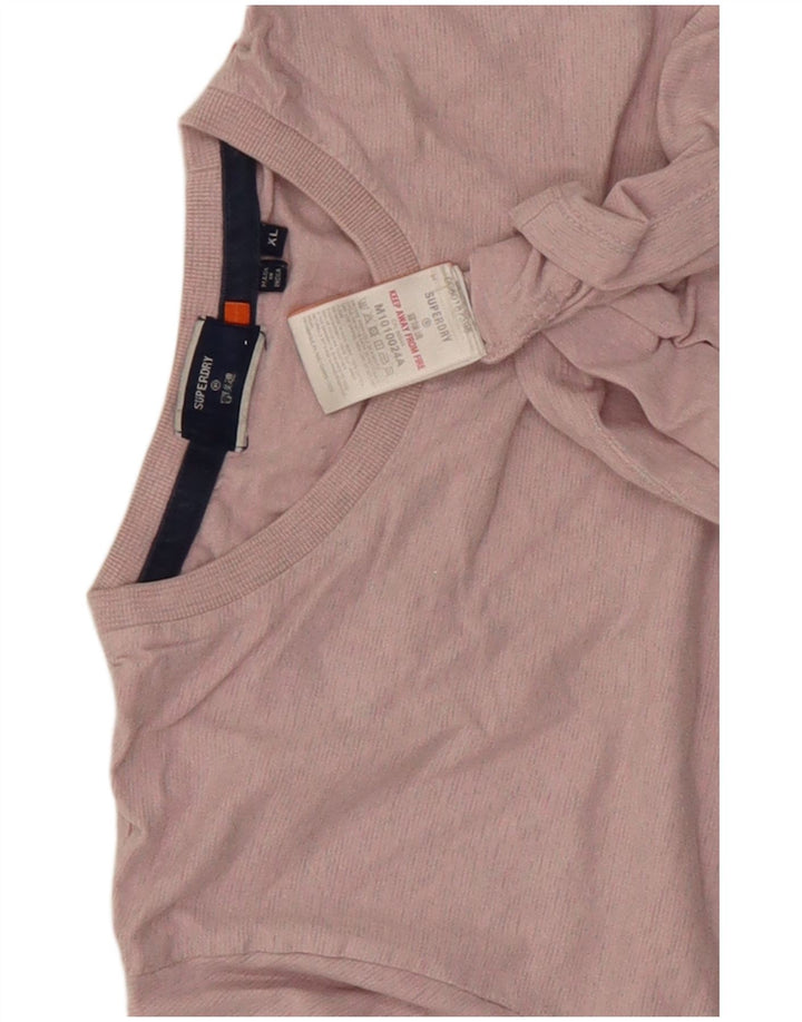 Superdry T-shirt top til mænd XL Pink bomuld