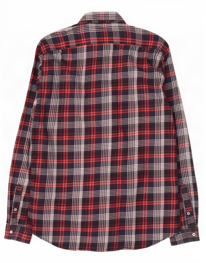 Zara Herre Relaxed Fit Flanell Shirt Stor rød ternet bomuld