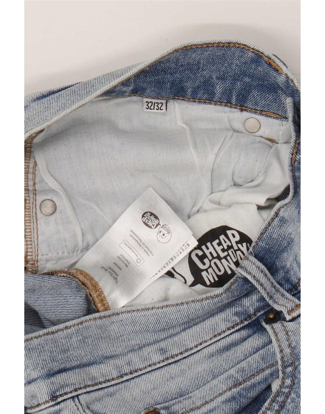 Billige Mandag Dame Slim Jeans W32 L32 Blå Bomuld
