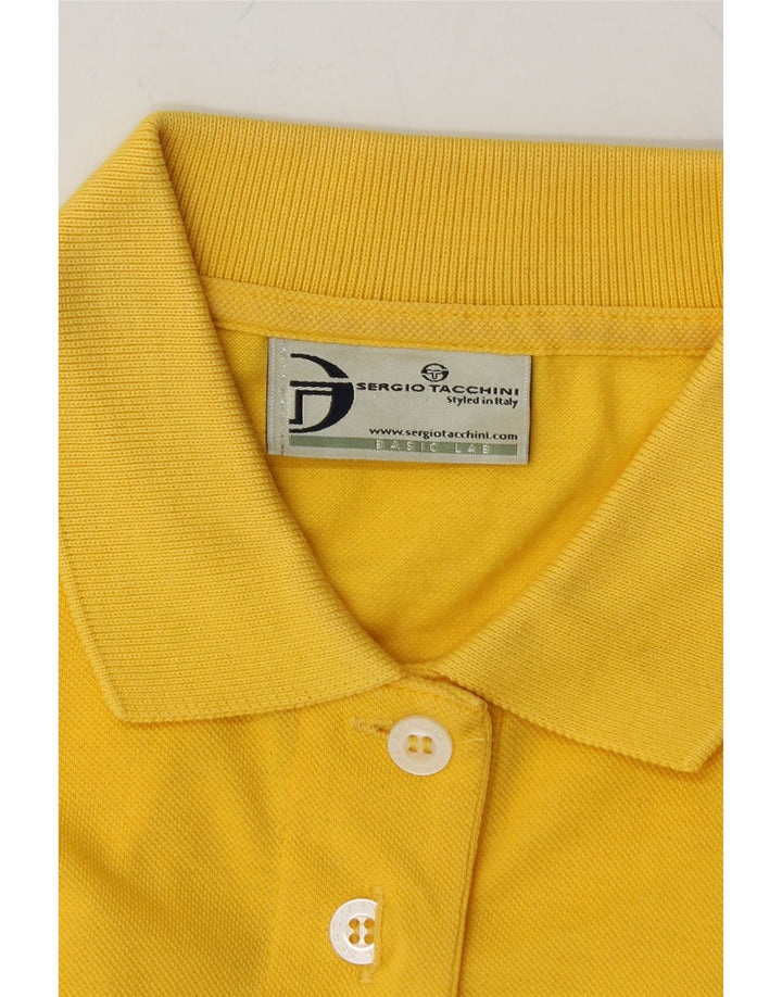 SERGIO TACCHINI Womens Polo Shirt UK 14 Medium Yellow Vintage Sergio Tacchini and Second-Hand Sergio Tacchini from Messina Hembry 