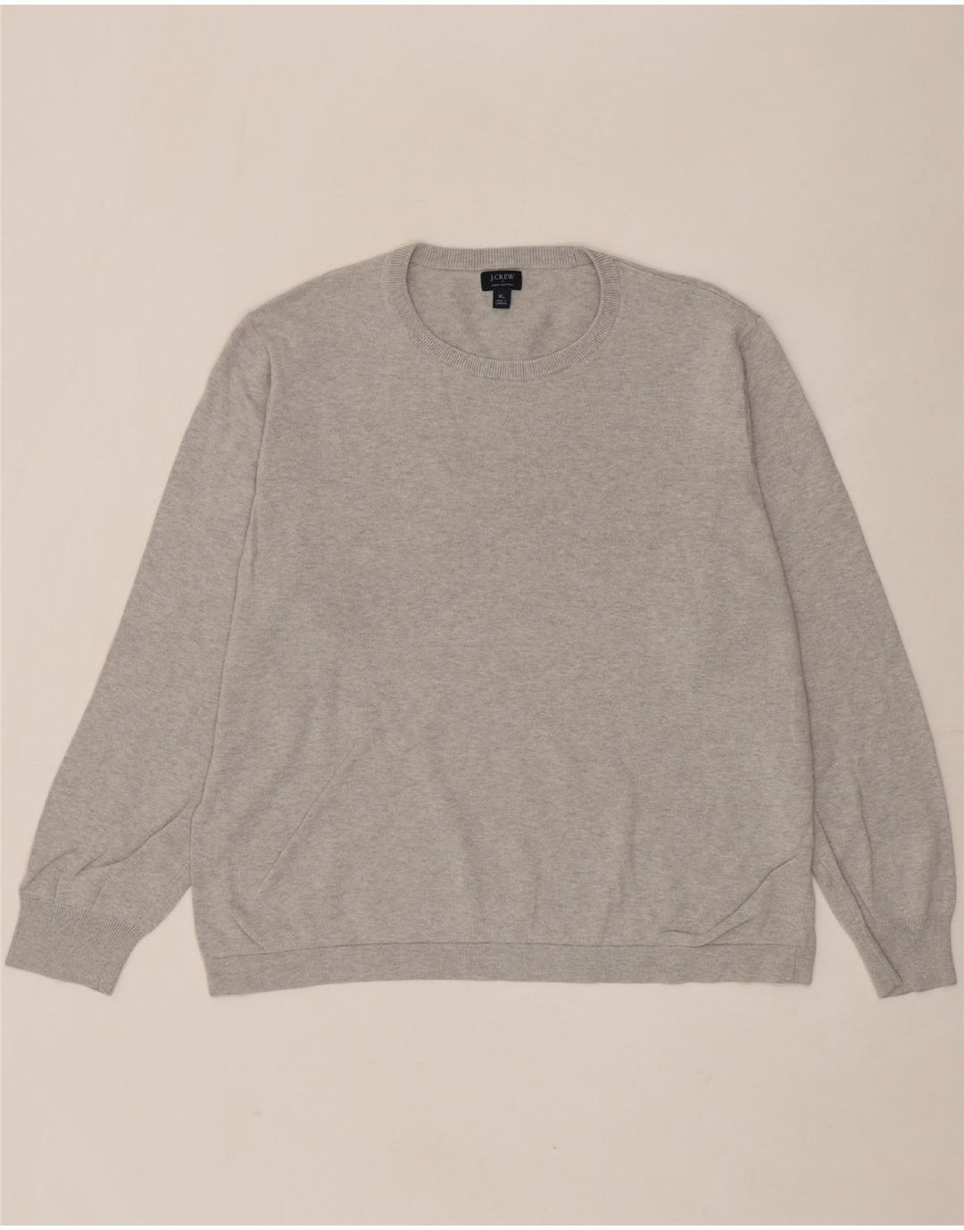 J. CREW Mens Crew Neck Jumper Sweater XL Grey Cotton Vintage J. Crew and Second-Hand J. Crew from Messina Hembry 