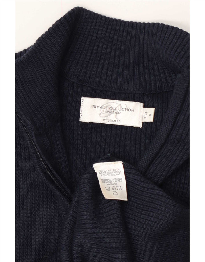 Russell Athletic Womens Oversized Cardigan Sweater UK 10 Small Navy Blue