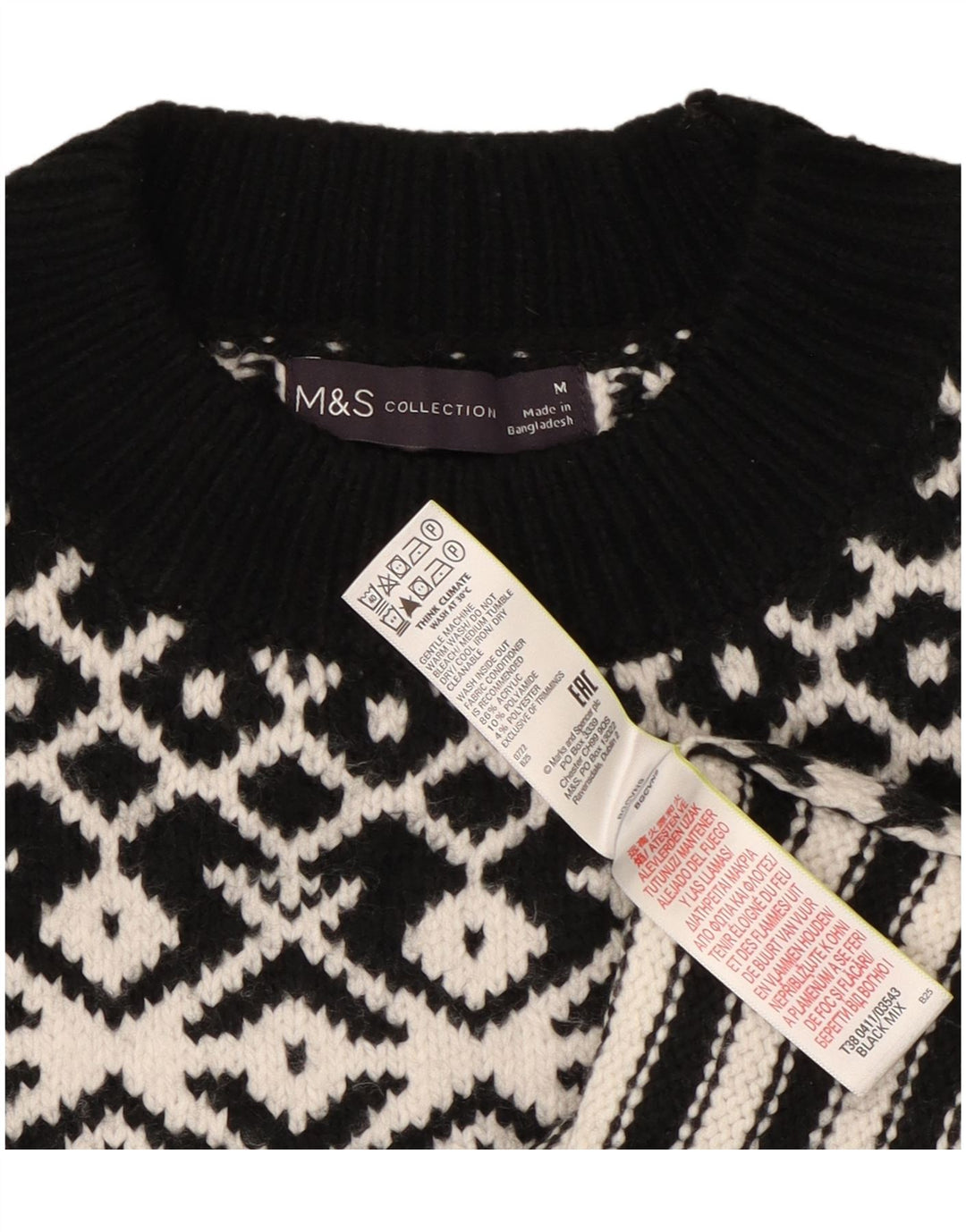 Marks & Spencer Dame sweater med rund hals DK 14 Medium Sort