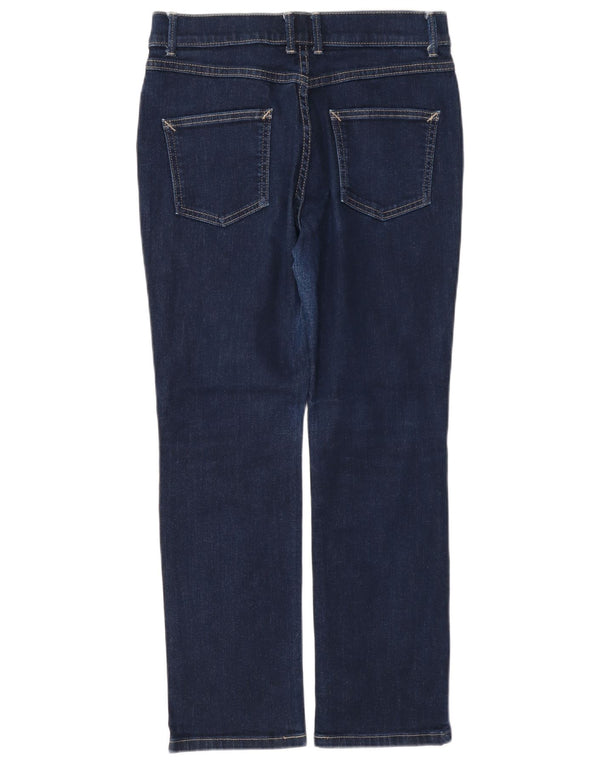Marks & Spencer Dame Straight Jeans UK 12 Medium W30 L27 Marineblå Bomuld