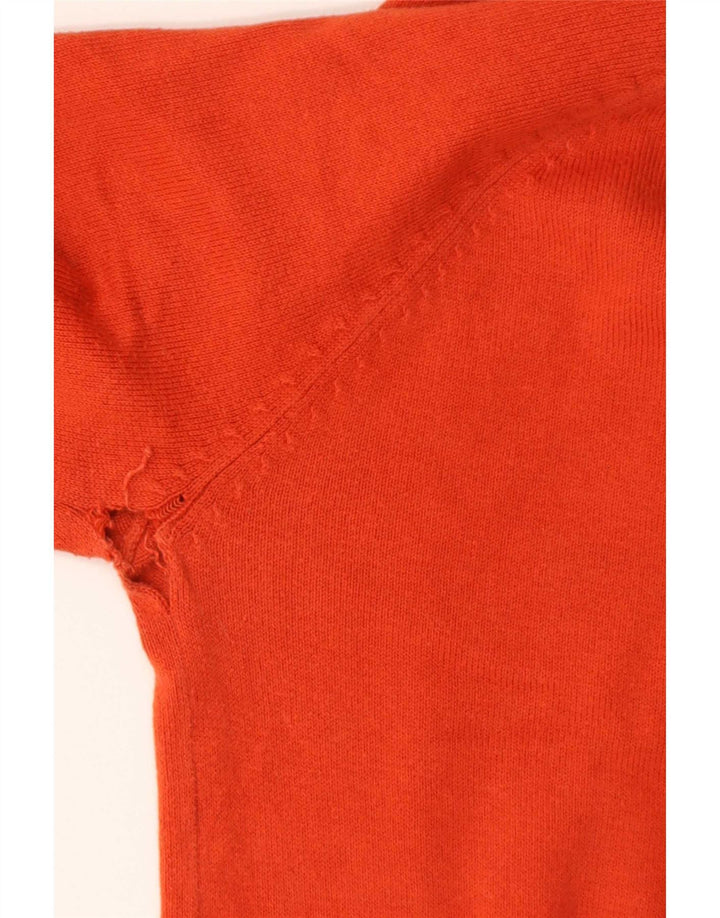 Zara Dame V-hals sweater UK 12 Medium Orange Bomuld