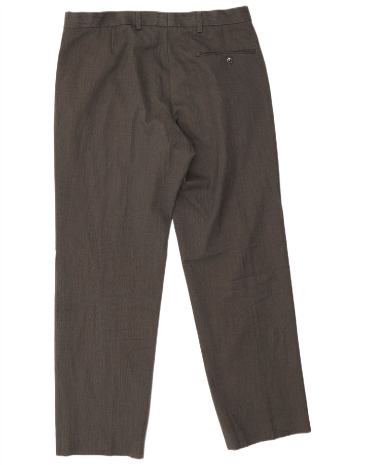 Marks & Spencer Herre Straight Regular Suit Bukser W34 L29 Grå Polyester