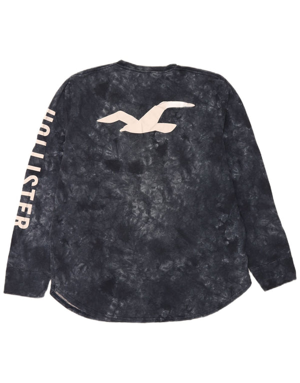 Hollister Herre grafisk top Langærmet XL Black Tie Dye Bomuld