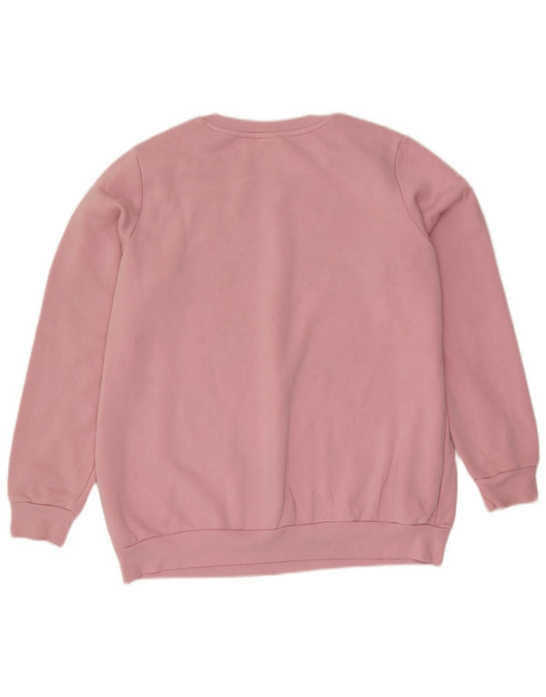 Adidas Dame Oversized Sweatshirt Jumper UK 20/22 XL Pink Bomuld
