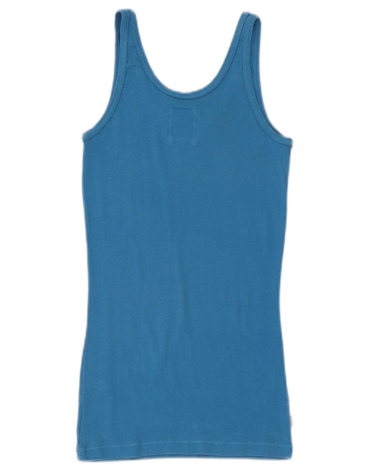 Franklin & Marshall Kvinder Grafisk Vest Top UK 12 Medium Blue Cotton